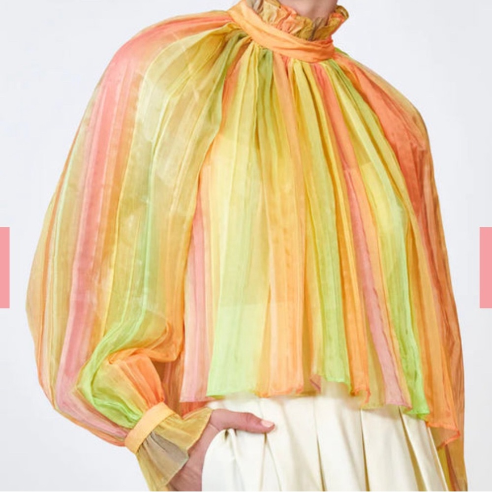 Hunter Bell Savannah Pleated Mock Neck Blouse